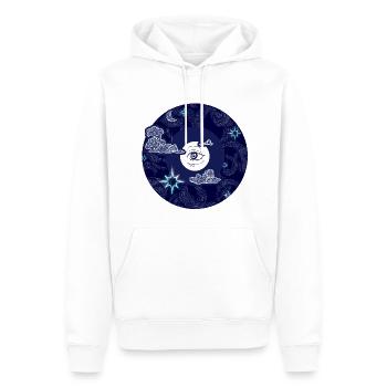 Mond Mandala - Männer Premium Bio Hoodie - Weiß - Vorne - Nico (187cm)
