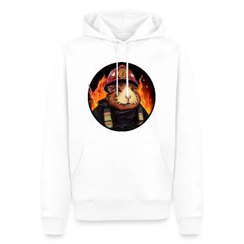 Pompiers cochons d’Inde - Sweat à capuche Premium bio Homme - blanc - Devant - Nico (187cm)
