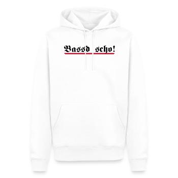 Bassd scho, 2fb - Männer Premium Bio Hoodie - Weiß - Vorne - Nico (187cm)