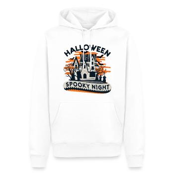 Spooky Halloween Night: Gruselige Nacht - Männer Premium Bio Hoodie - Weiß - Vorne - Nico (187cm)