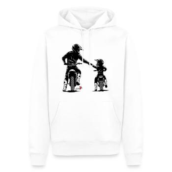 Father and Son Cross 3.0 - Men’s Premium Organic Hoodie - white - Front - Nico (187cm)
