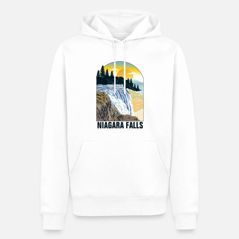 chutes du Niagara - Sweat à capuche Premium bio Homme - blanc