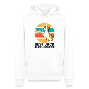 Jack Russell Papa - Sweat à capuche Premium bio Homme - blanc - Devant - Nico (187cm)