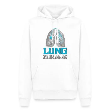 Lung Whisperer - Men’s Premium Organic Hoodie - white - Front - Nico (187cm)