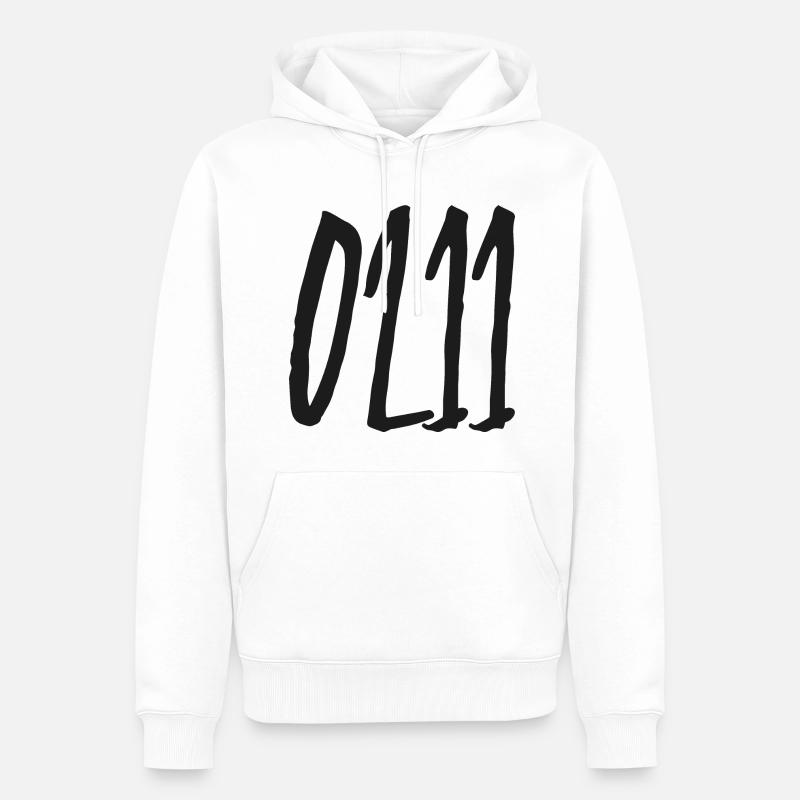 0211 Indicatif régional Düsseldorf - Sweat à capuche Premium bio Homme - blanc