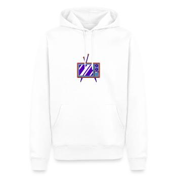 Télévision - Sweat à capuche Premium bio Homme - blanc - Devant - Nico (187cm)