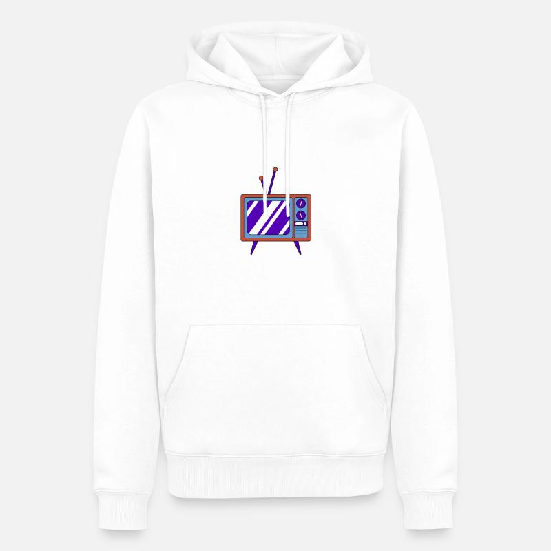 Télévision - Sweat à capuche Premium bio Homme - blanc