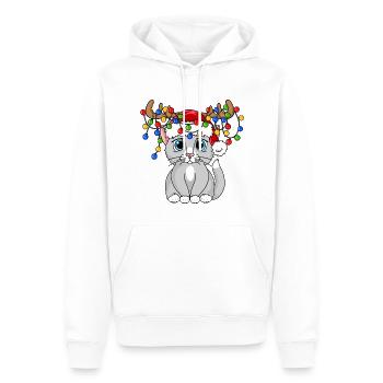 Weihnachts Mieze - Männer Premium Bio Hoodie - Weiß - Vorne - Nico (187cm)