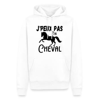 j'peux pas j'ai cheval - Sweat à capuche Premium bio Homme - blanc - Devant - Nico (187cm)