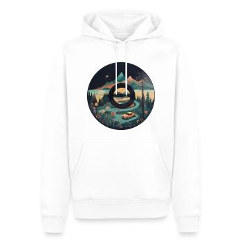 camping Wohnwagen in Berglandschaft mit - Männer Premium Bio Hoodie - Weiß - Vorne - Nico (187cm)