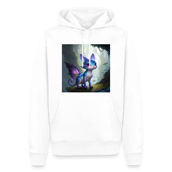 Chat extraterrestre avec des ailes, Fantastique - Sweat à capuche Premium bio Homme - blanc - Devant - Nico (187cm)