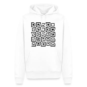 Illusion d’optique avec carrés - Sweat à capuche Premium bio Homme - blanc - Devant - Nico (187cm)