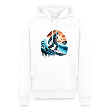 Big Foot Surfen - Männer Premium Bio Hoodie - Weiß - Vorne - Nico (187cm)