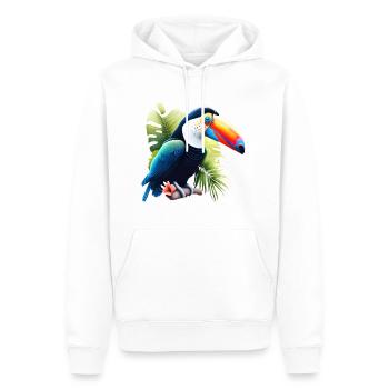 Toucan Amoureux de la Nature - Sweat à capuche Premium bio Homme - blanc - Devant - Nico (187cm)