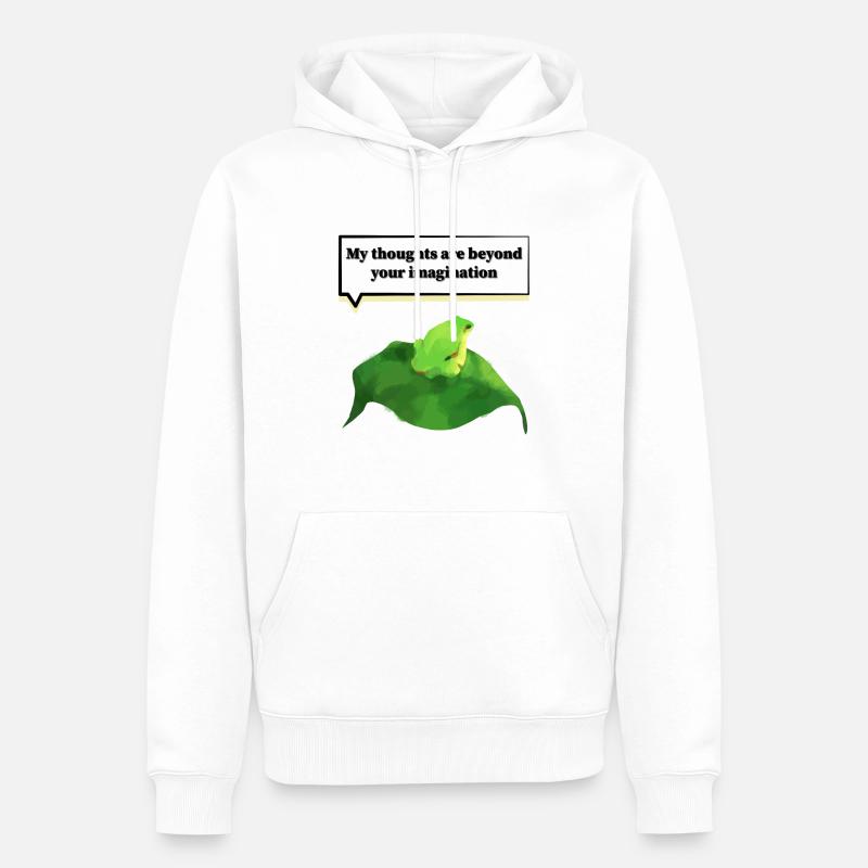 Denkender Frosch - Männer Premium Bio Hoodie - Weiß