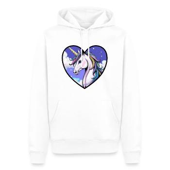 Einhorn - Männer Premium Bio Hoodie - Weiß - Vorne - Nico (187cm)