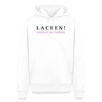 lachen! einfach nur lachen. - Männer Premium Bio Hoodie - Weiß - Vorne - Nico (187cm)