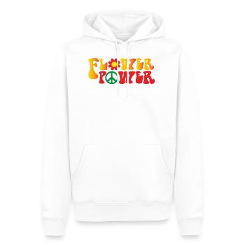 Peace Weltfrieden Flower Power Geschenk 70er Love - Männer Premium Bio Hoodie - Weiß - Vorne - Nico (187cm)