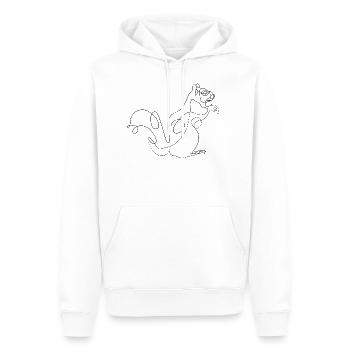 Ligne rongeur écureuil rongeur - Sweat à capuche Premium bio Homme - blanc - Devant - Nico (187cm)