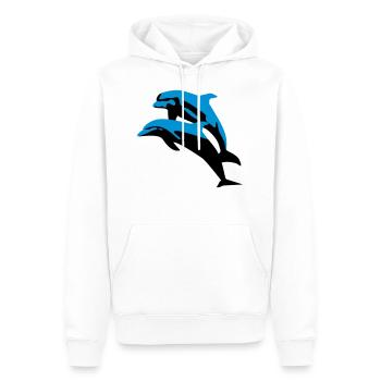 Dolphins - dauphins - Sweat à capuche Premium bio Homme - blanc - Devant - Nico (187cm)