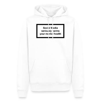 Les médias sociaux nuisent gravement à votre santé mentale - Sweat à capuche Premium bio Homme - blanc - Devant - Nico (187cm)