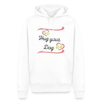 Hug your dog - Umarme deinen Hund - Hundeliebhaber - Männer Premium Bio Hoodie - Weiß - Vorne - Nico (187cm)