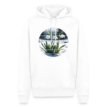 Perce-neige cadeau Galanthis Nivalis - Sweat à capuche Premium bio Homme - blanc - Devant - Nico (187cm)