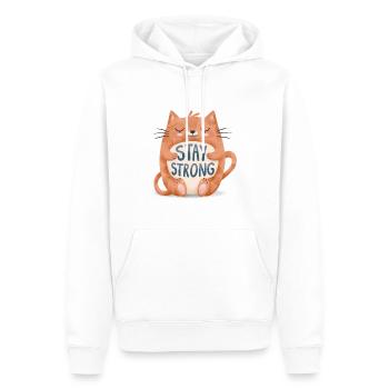 Illustration Cat Motivation Cute Gift - Men’s Premium Organic Hoodie - white - Front - Nico (187cm)