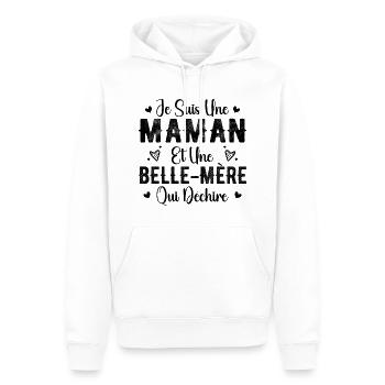 Femme Maman et Une Belle Mère Qui Déchire - Sweat à capuche Premium bio Homme - blanc - Devant - Nico (187cm)
