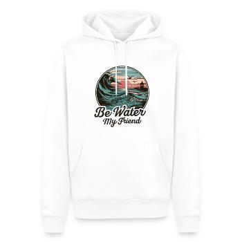 Be Water My Friend Cool Retro Kung Fu - Men’s Premium Organic Hoodie - white - Front - Nico (187cm)