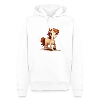 Süßes Cartoon-Pferd – Charmantes Comic Pferd - Männer Premium Bio Hoodie - Weiß - Vorne - Nico (187cm)