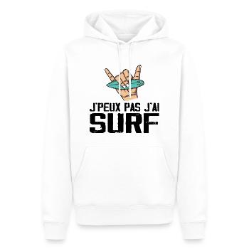 Ich kann nicht surfen - Männer Premium Bio Hoodie - Weiß - Vorne - Nico (187cm)