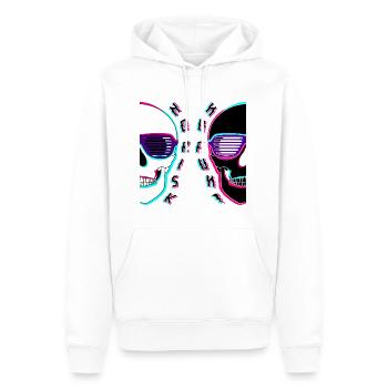 Crâne - Pas de risque, pas de plaisir - Sweat à capuche Premium bio Homme - blanc - Devant - Nico (187cm)
