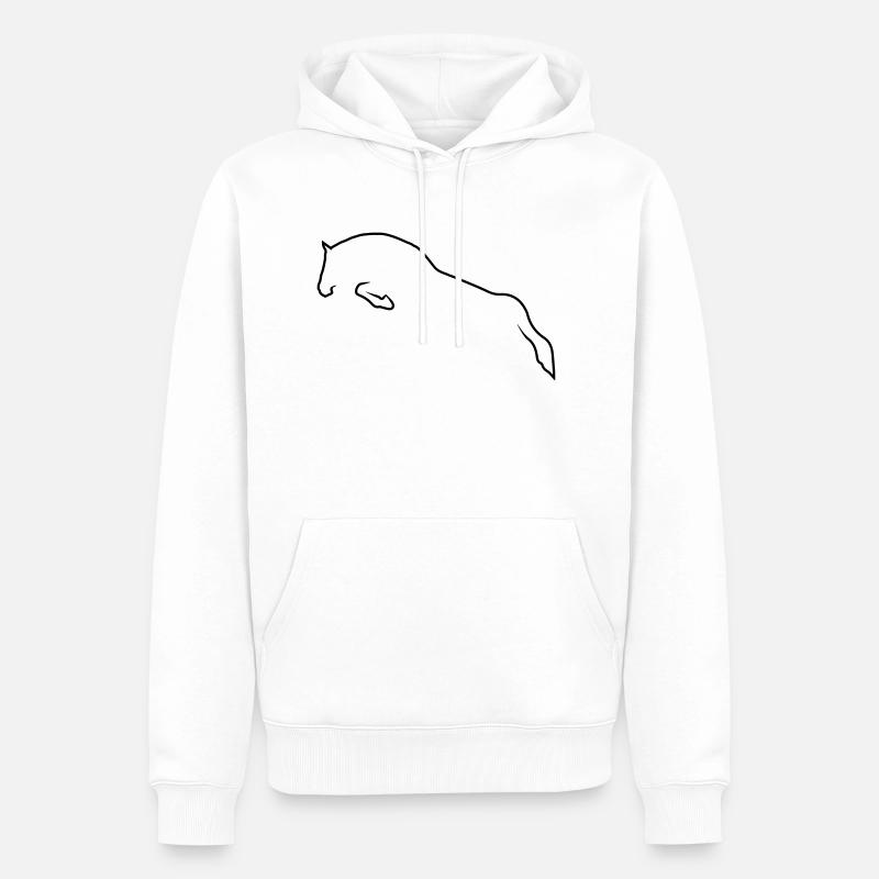Cheval de saut - Sweat à capuche Premium bio Homme - blanc