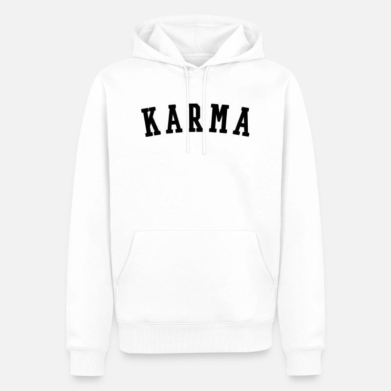 KARMA - Männer Premium Bio Hoodie - Weiß