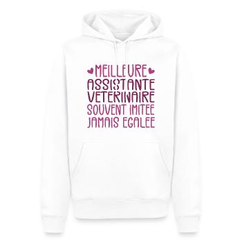 Souvent imitée Meilleure assistante vétérinaire - Sweat à capuche Premium bio Homme - blanc - Devant - Nico (187cm)