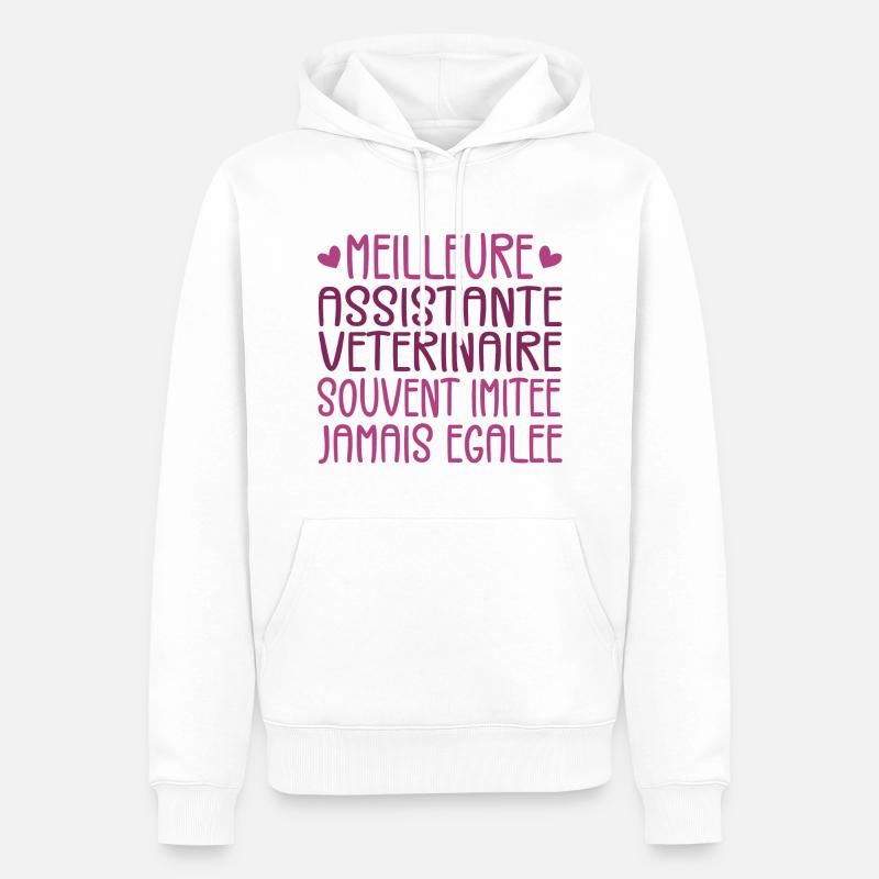 Souvent imitée Meilleure assistante vétérinaire - Sweat à capuche Premium bio Homme - blanc