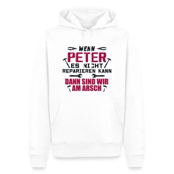 Wenn Peter es nicht reparieren kann - Männer Premium Bio Hoodie - Weiß - Vorne - Nico (187cm)