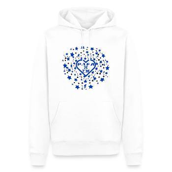 papa je t'aime - Sweat à capuche Premium bio Homme - blanc - Devant - Nico (187cm)