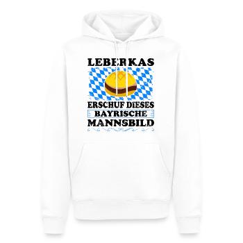 Leberkas Erschuf Dieses Bayrische Mannsbild - Männer Premium Bio Hoodie - Weiß - Vorne - Nico (187cm)