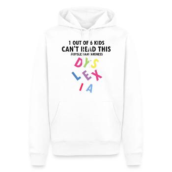 Thérapie de la dyslexie pour le mois de la dyslexie - Sweat à capuche Premium bio Homme - blanc - Devant - Nico (187cm)