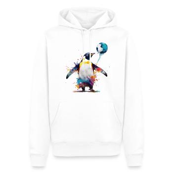 Pingouin Animaux colorés Cadeau Art Animal Motif - Sweat à capuche Premium bio Homme - blanc - Devant - Nico (187cm)