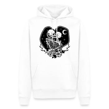 Squelettes amoureux - Sweat à capuche Premium bio Homme - blanc - Devant - Nico (187cm)