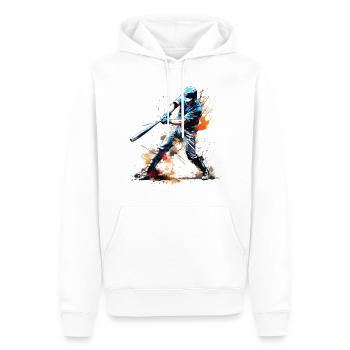 Baseball Baseballspieler Home Run Schläger Splash - Männer Premium Bio Hoodie - Weiß - Vorne - Nico (187cm)