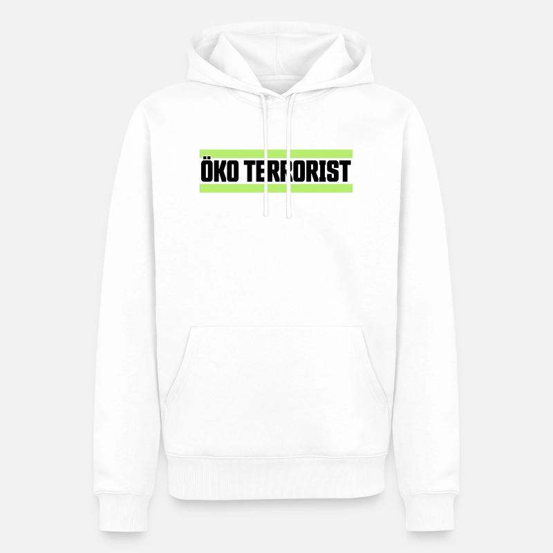 Öko Terrorist - Männer Premium Bio Hoodie - Weiß