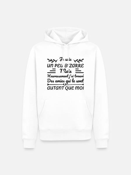 Ich bin ein bisschen komisch - Männer Premium Bio Hoodie - Weiß