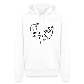 27 Jahre alt Geschenkidee Humor Geburtstag 27 Jahre - Männer Premium Bio Hoodie - Weiß - Vorne - Nico (187cm)