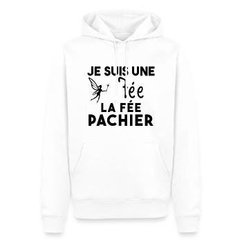 Je suis une fée la fée pachier Cadeau Humoristique - Sweat à capuche Premium bio Homme - blanc - Devant - Nico (187cm)