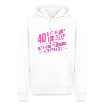 40th Birthday Forty Isn't Usually This Sexy Groovy - Men’s Premium Organic Hoodie - white - Front - Nico (187cm)