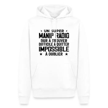 An assistant radio operator - Men’s Premium Organic Hoodie - white - Front - Nico (187cm)